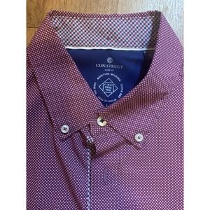 Con.Struct Shirt Mens L 4 Way Stretch Slim Fit Quick Dry Wicking Flip Cuff